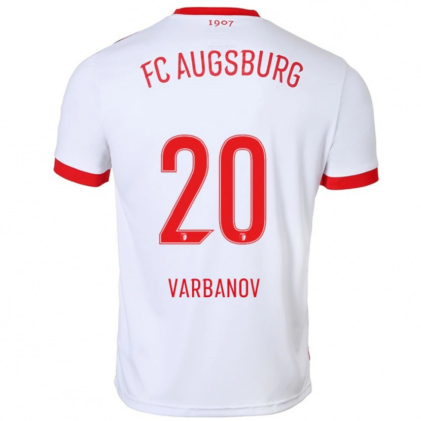 Danxen Enfant Maillot Svetoslav Varbanov #20 Blanc Rouge Tenues Domicile 2025/26 T-Shirt