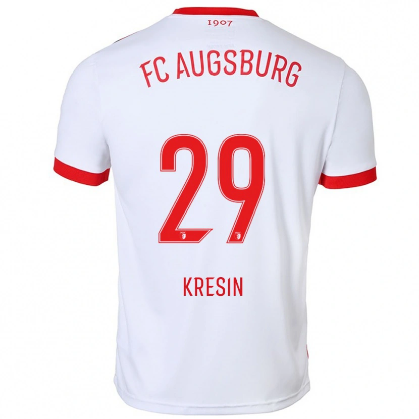Danxen Enfant Maillot Constantin Kresin #29 Blanc Rouge Tenues Domicile 2025/26 T-Shirt