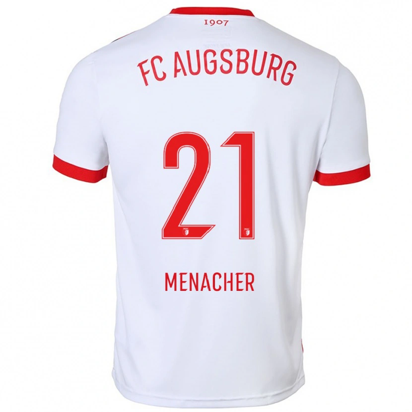 Danxen Enfant Maillot Anton Menacher #21 Blanc Rouge Tenues Domicile 2025/26 T-Shirt