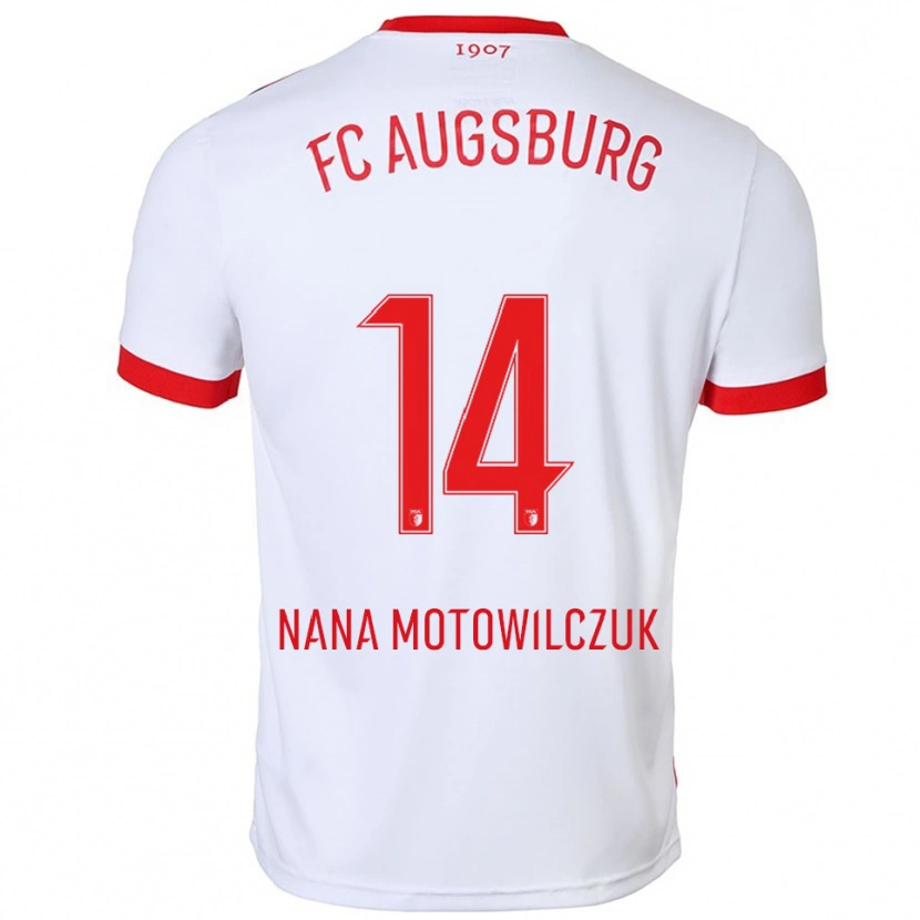 Danxen Enfant Maillot Kevin Nana Motowilczuk #14 Blanc Rouge Tenues Domicile 2025/26 T-Shirt