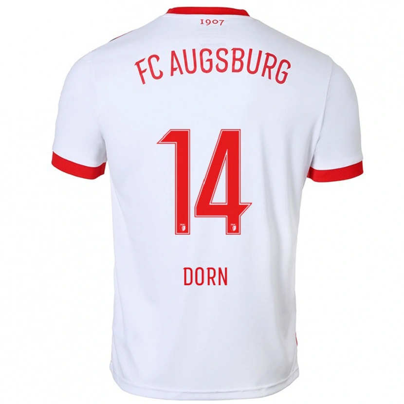 Danxen Enfant Maillot Emily Dorn #14 Blanc Rouge Tenues Domicile 2025/26 T-Shirt
