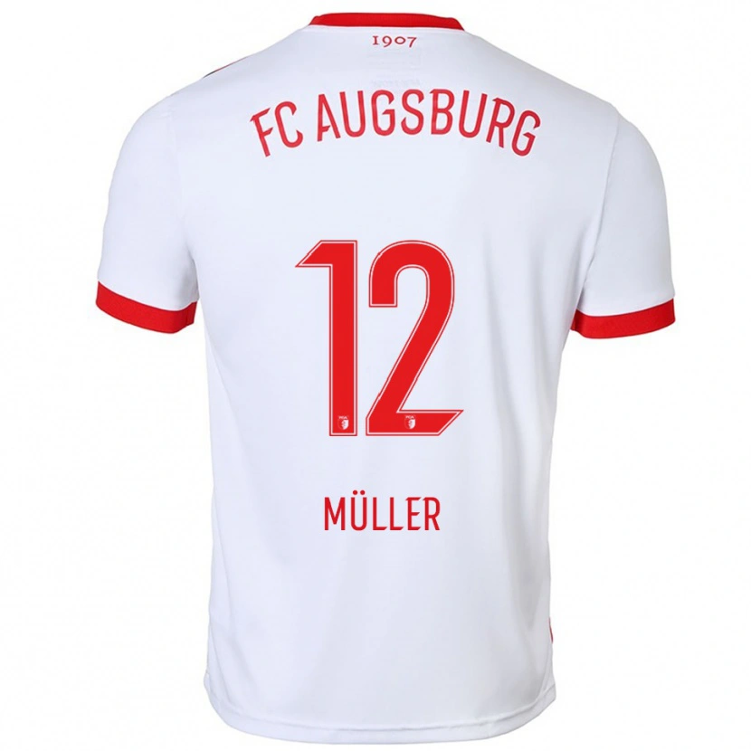 Danxen Enfant Maillot Janine Müller #12 Blanc Rouge Tenues Domicile 2025/26 T-Shirt