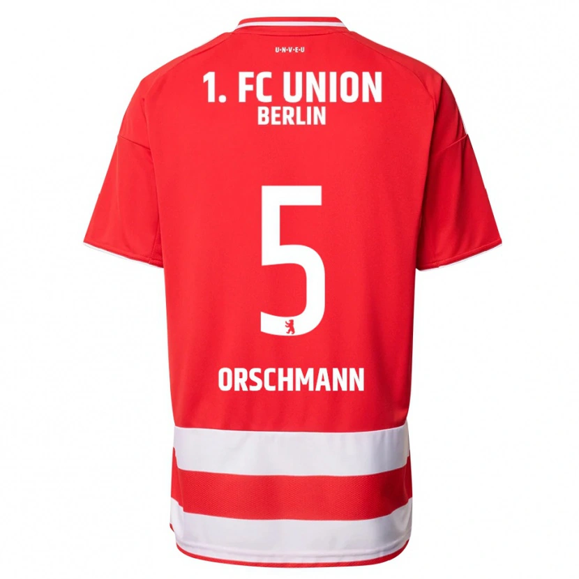 Danxen Enfant Maillot Katja Orschmann #5 Rouge Blanc Tenues Domicile 2025/26 T-Shirt