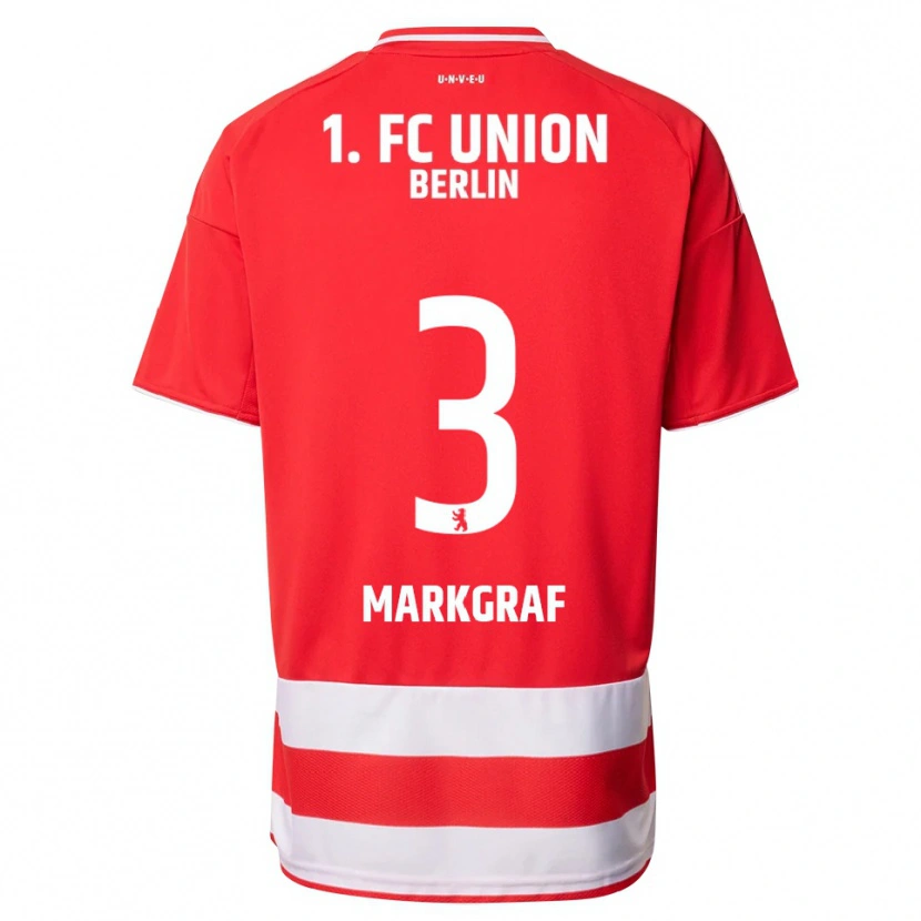Danxen Enfant Maillot Andrik Markgraf #3 Rouge Blanc Tenues Domicile 2025/26 T-Shirt