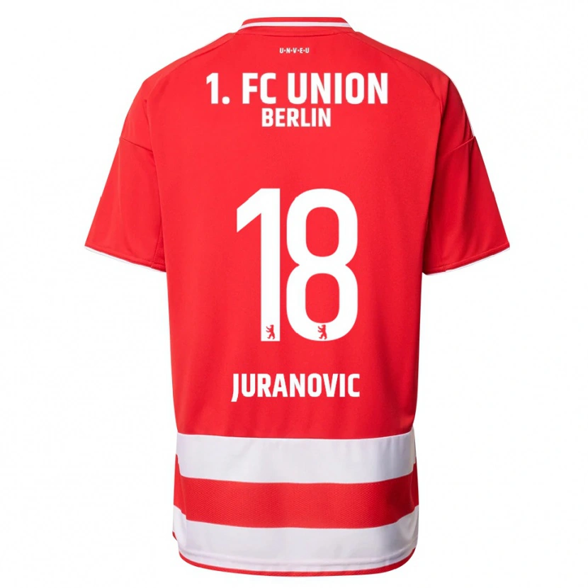 Danxen Enfant Maillot Josip Juranovic #18 Rouge Blanc Tenues Domicile 2025/26 T-Shirt