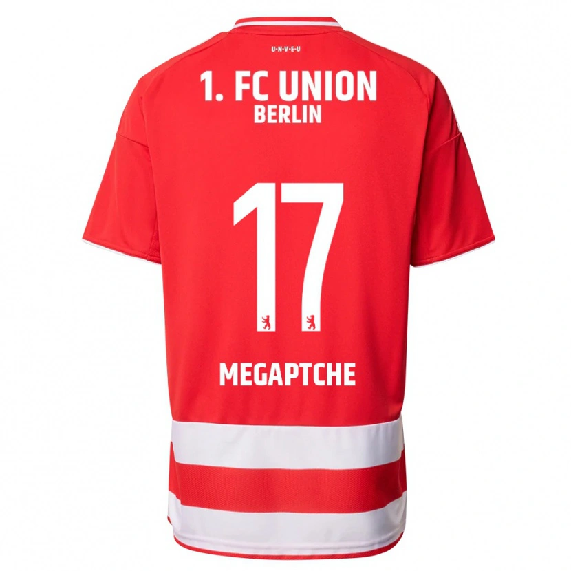 Danxen Enfant Maillot Yann Megaptche #17 Rouge Blanc Tenues Domicile 2025/26 T-Shirt
