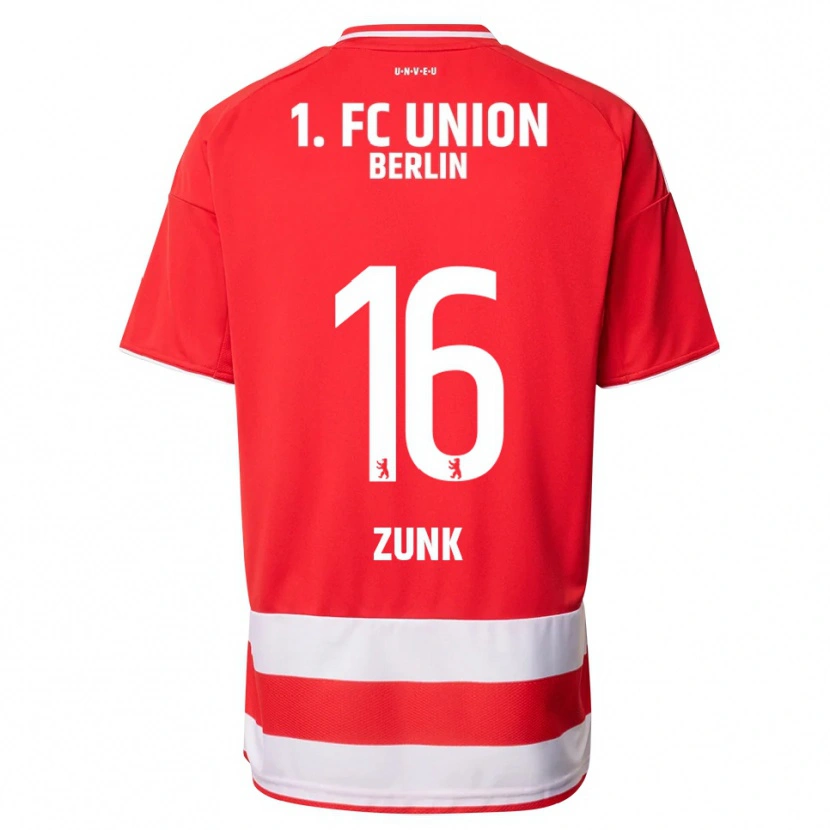 Danxen Enfant Maillot Niklas Zunk #16 Rouge Blanc Tenues Domicile 2025/26 T-Shirt