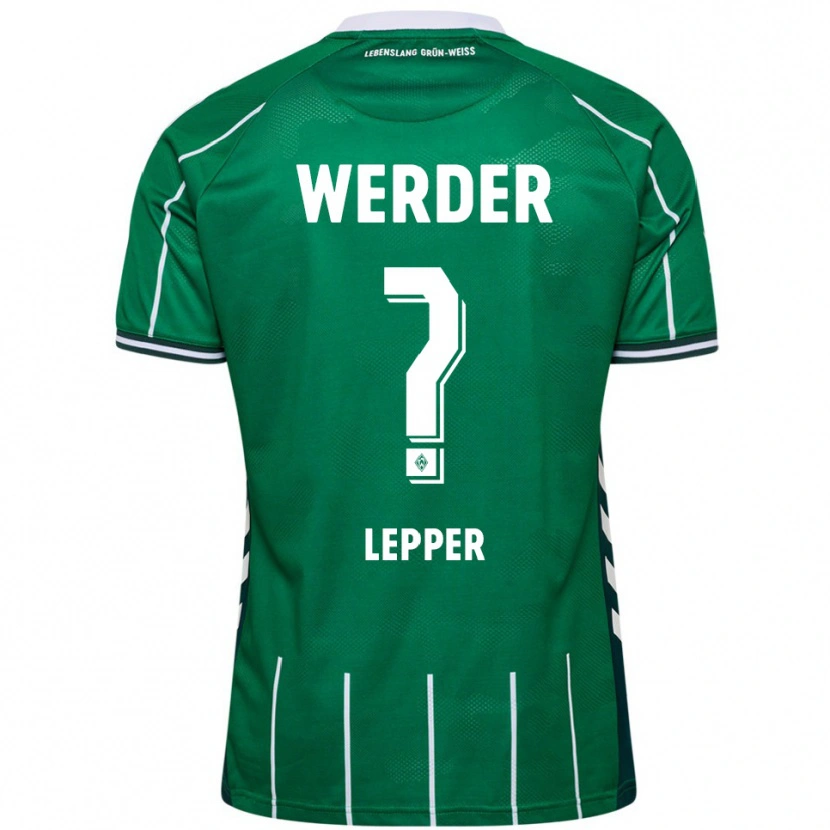 Danxen Enfant Maillot Damian Lepper #0 Vert Blanc Tenues Domicile 2025/26 T-Shirt