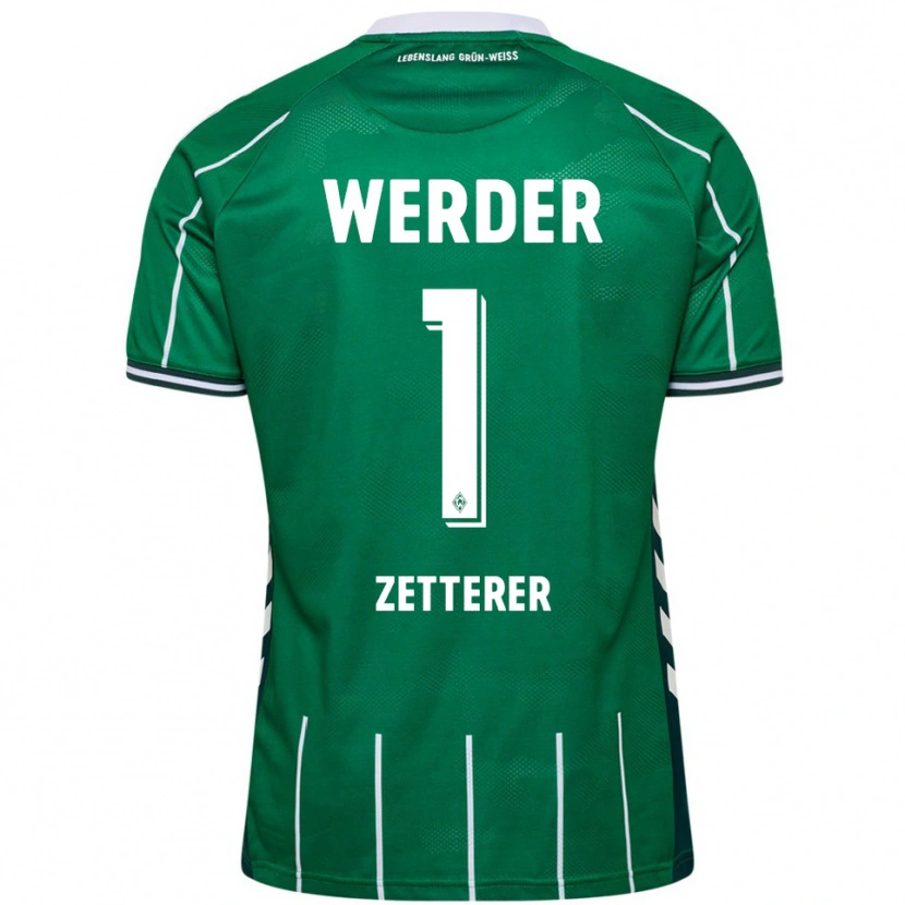 Danxen Enfant Maillot Michael Zetterer #1 Vert Blanc Tenues Domicile 2025/26 T-Shirt