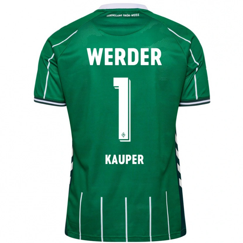 Danxen Enfant Maillot Ben Käuper #1 Vert Blanc Tenues Domicile 2025/26 T-Shirt