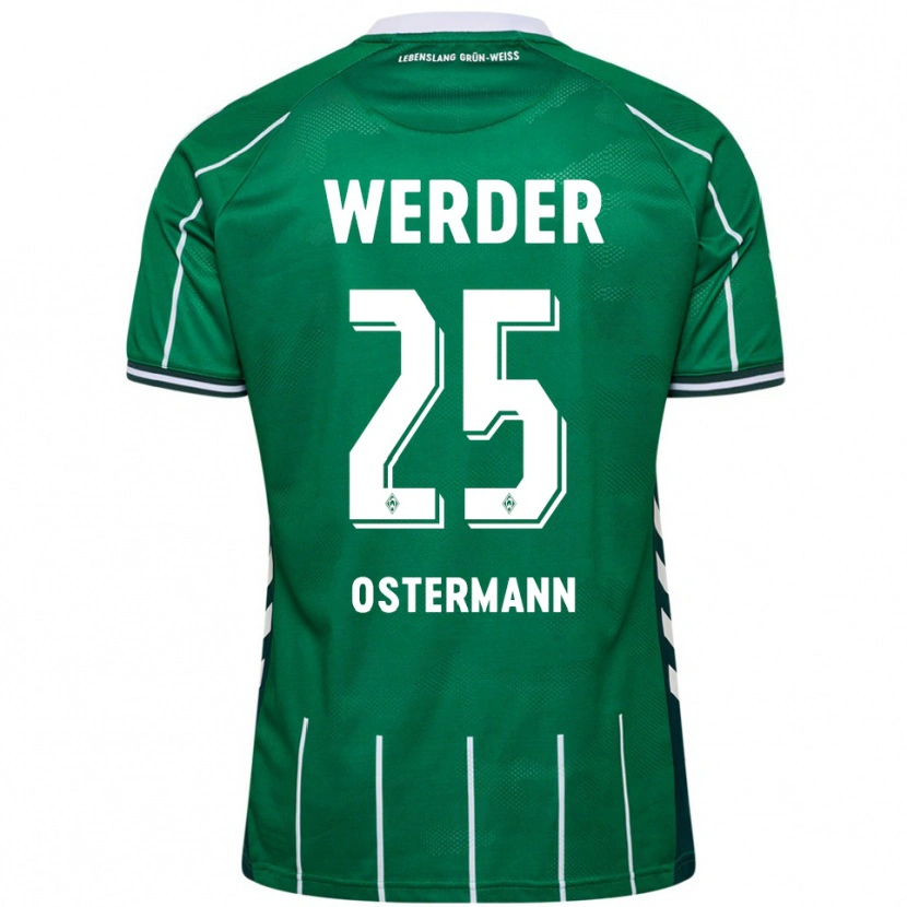 Danxen Enfant Maillot Ben Ostermann #25 Vert Blanc Tenues Domicile 2025/26 T-Shirt