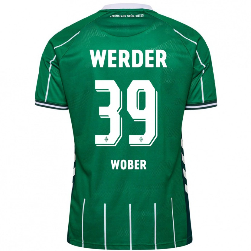Danxen Enfant Maillot Maximilian Wöber #39 Vert Blanc Tenues Domicile 2025/26 T-Shirt