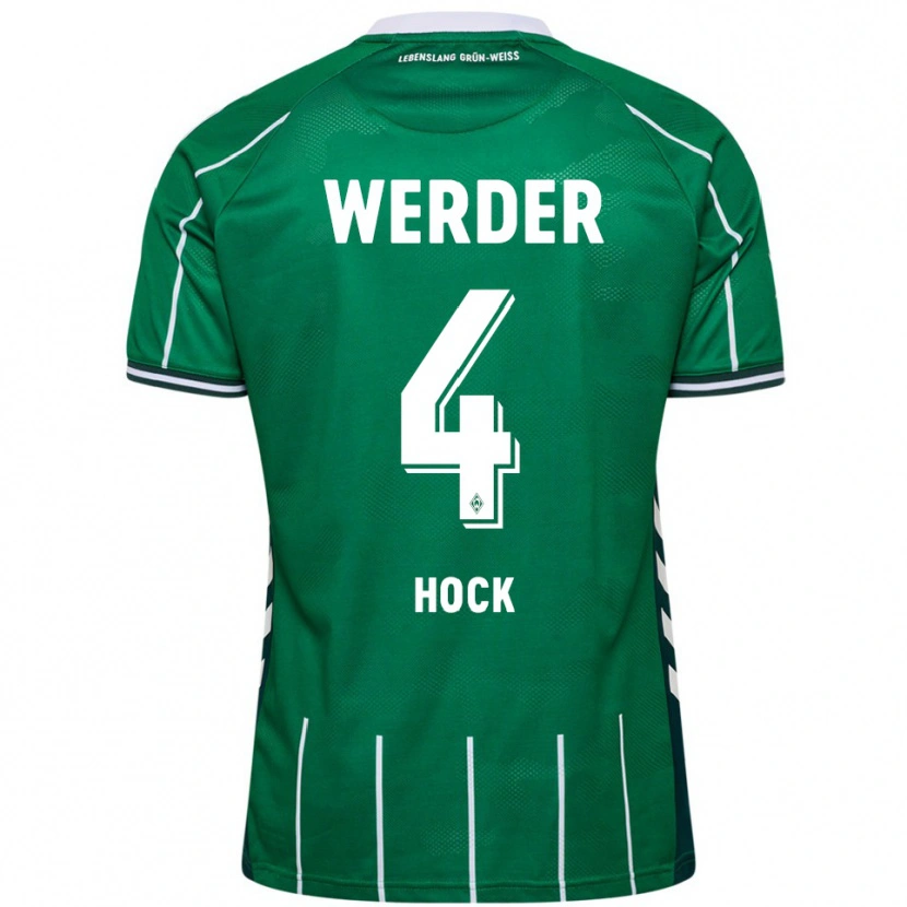 Danxen Enfant Maillot Alexander Höck #4 Vert Blanc Tenues Domicile 2025/26 T-Shirt