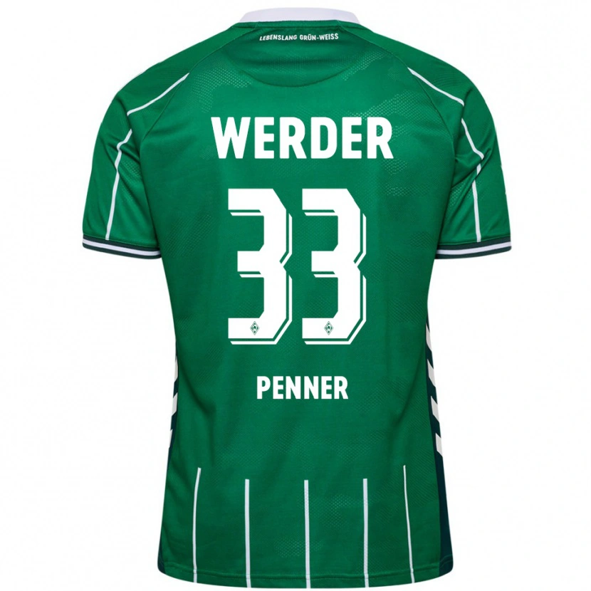 Danxen Enfant Maillot Maria Penner #33 Vert Blanc Tenues Domicile 2025/26 T-Shirt