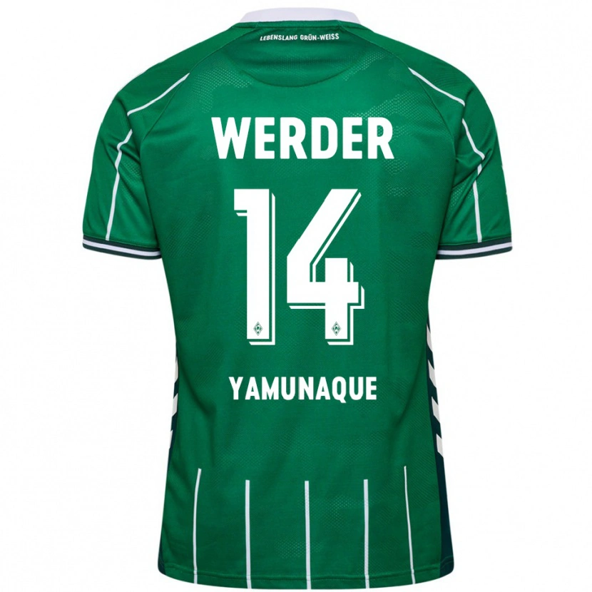 Danxen Enfant Maillot Rafael Pascual Ramirez Yamunaque #14 Vert Blanc Tenues Domicile 2025/26 T-Shirt