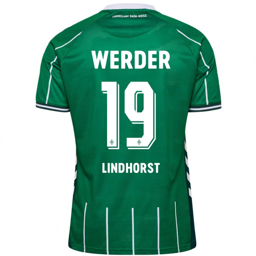 Danxen Enfant Maillot Jerrit Lindhorst #19 Vert Blanc Tenues Domicile 2025/26 T-Shirt