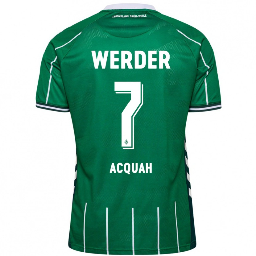 Danxen Enfant Maillot Joseph Shadrach Acheampong Acquah #7 Vert Blanc Tenues Domicile 2025/26 T-Shirt