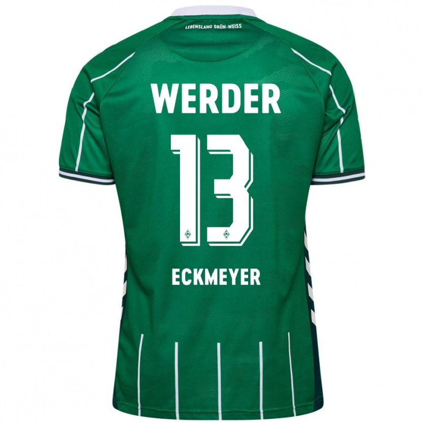Danxen Enfant Maillot Tjark Eckmeyer #13 Vert Blanc Tenues Domicile 2025/26 T-Shirt
