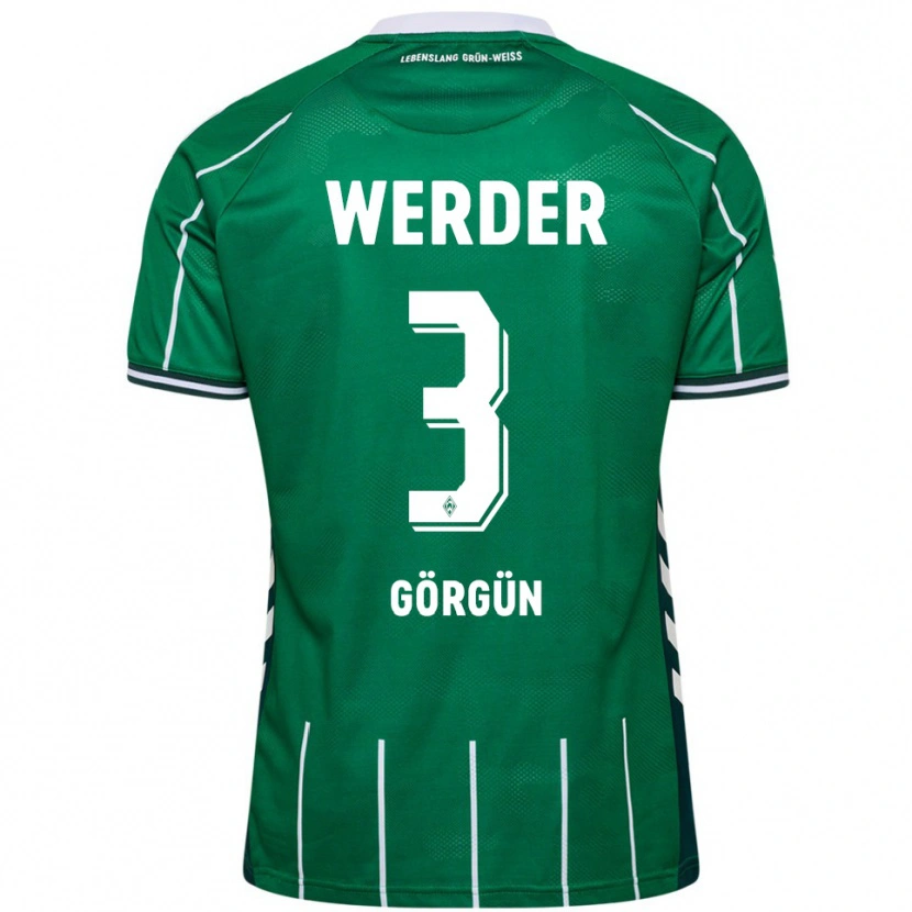 Danxen Enfant Maillot Deniz-Erdem Görgün #3 Vert Blanc Tenues Domicile 2025/26 T-Shirt