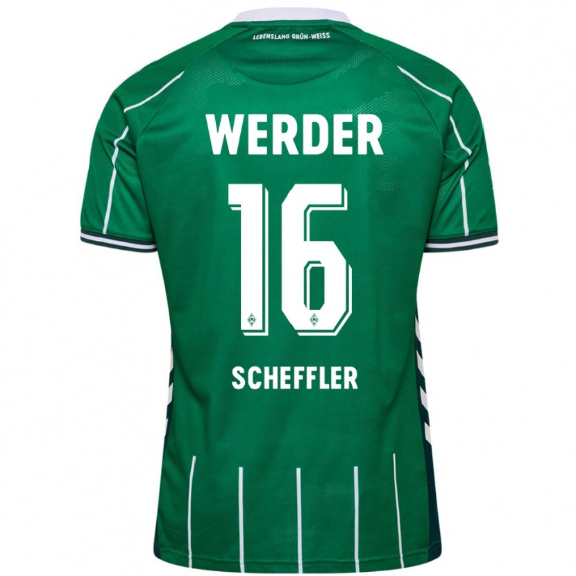 Danxen Enfant Maillot Ian Scheffler #16 Vert Blanc Tenues Domicile 2025/26 T-Shirt