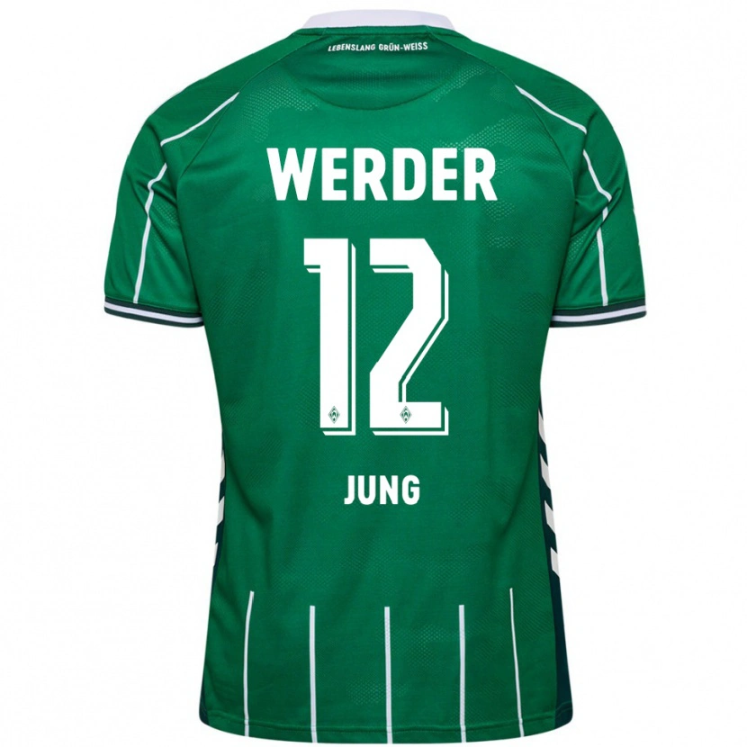 Danxen Enfant Maillot Hugo Jung #12 Vert Blanc Tenues Domicile 2025/26 T-Shirt