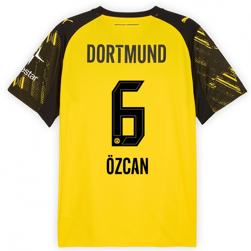 Danxen Enfant Maillot Salih Özcan #6 Jaune Noir Tenues Domicile 2025/26 T-Shirt