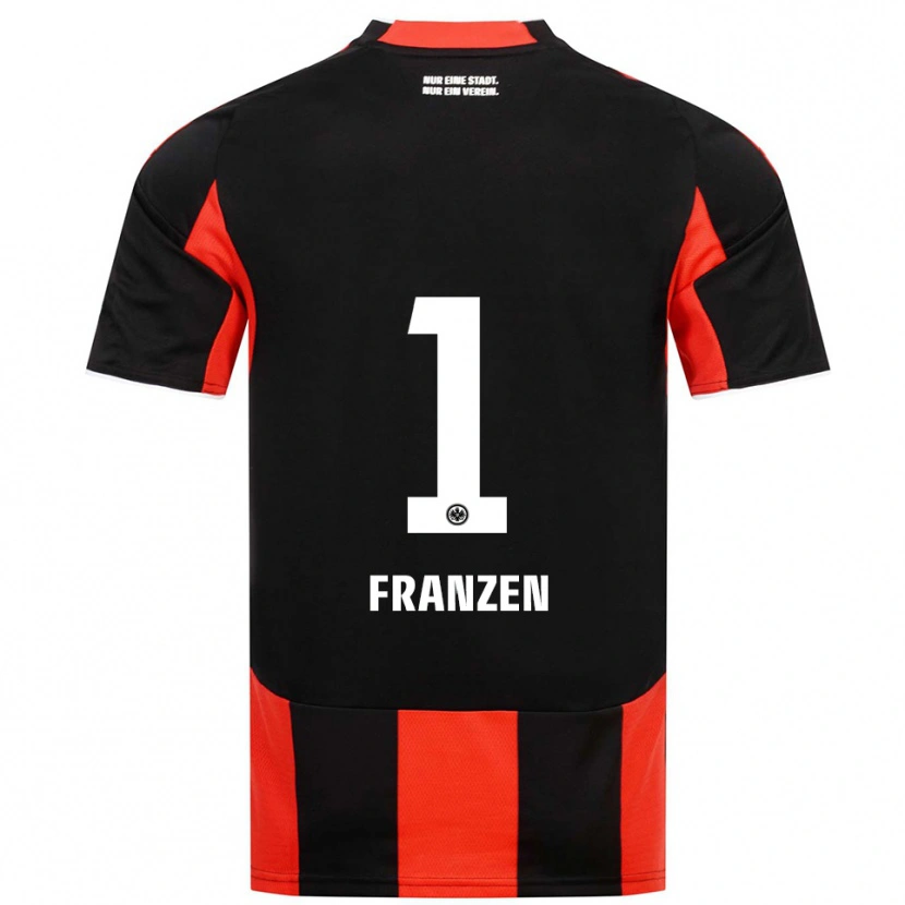 Danxen Enfant Maillot Marlon Franzen #1 Noir Rouge Tenues Domicile 2025/26 T-Shirt