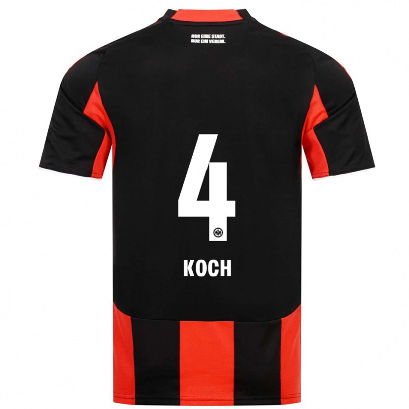 Danxen Enfant Maillot Robin Koch #4 Noir Rouge Tenues Domicile 2025/26 T-Shirt