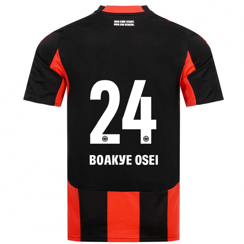 Danxen Enfant Maillot Derek Boakye Osei #24 Noir Rouge Tenues Domicile 2025/26 T-Shirt