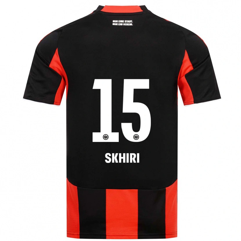 Danxen Enfant Maillot Ellyes Skhiri #15 Noir Rouge Tenues Domicile 2025/26 T-Shirt