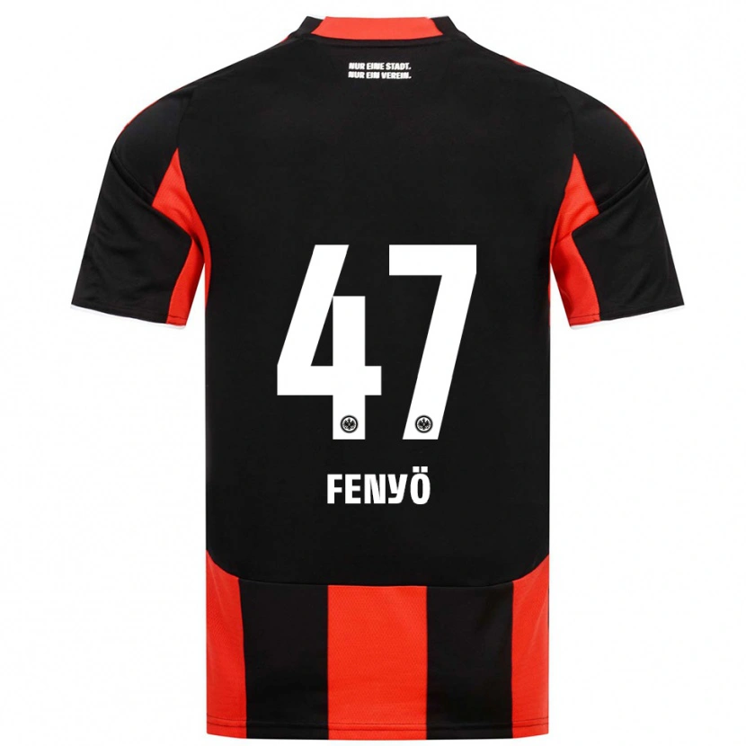 Danxen Enfant Maillot Noah Fenyö #47 Noir Rouge Tenues Domicile 2025/26 T-Shirt