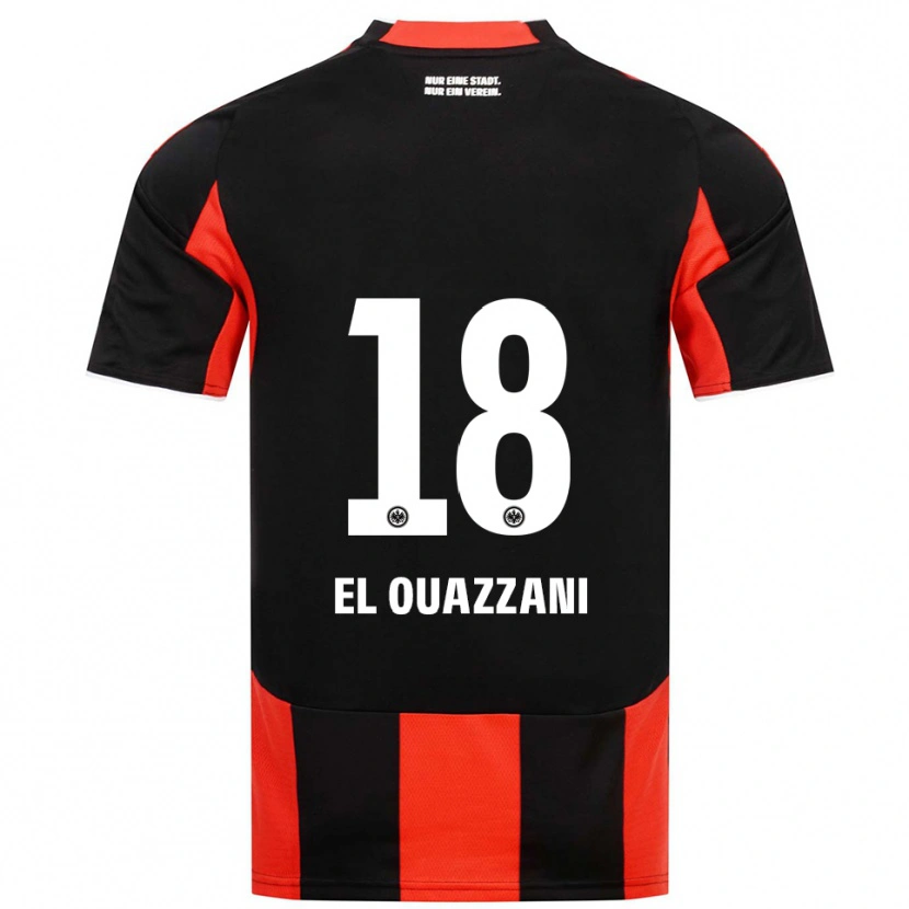 Danxen Enfant Maillot Nadir El Ouazzani #18 Noir Rouge Tenues Domicile 2025/26 T-Shirt
