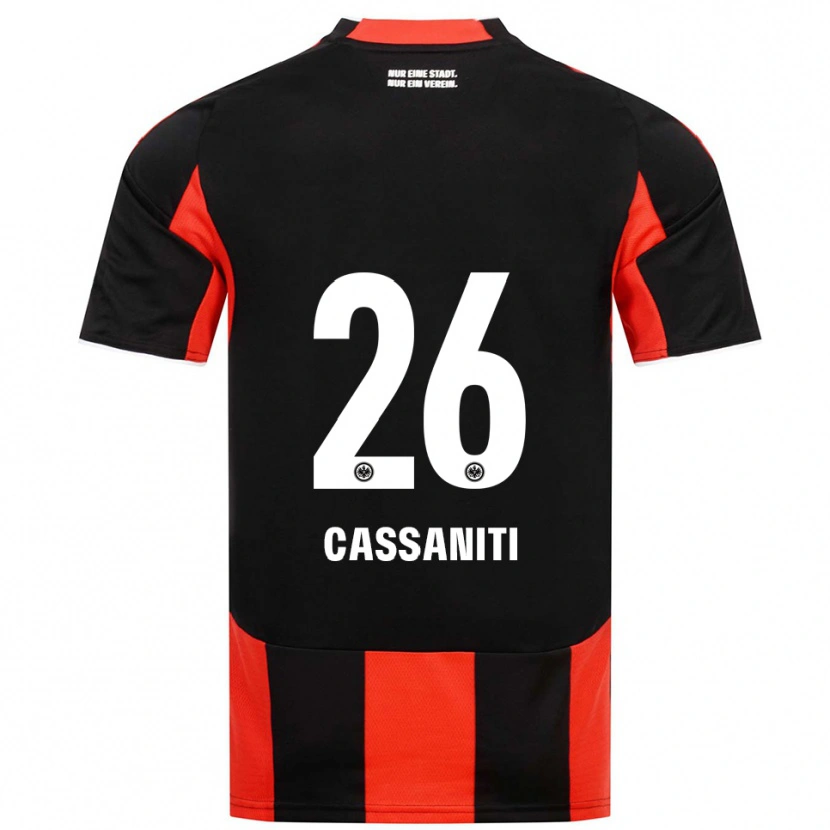 Danxen Enfant Maillot Nino Cassaniti #26 Noir Rouge Tenues Domicile 2025/26 T-Shirt