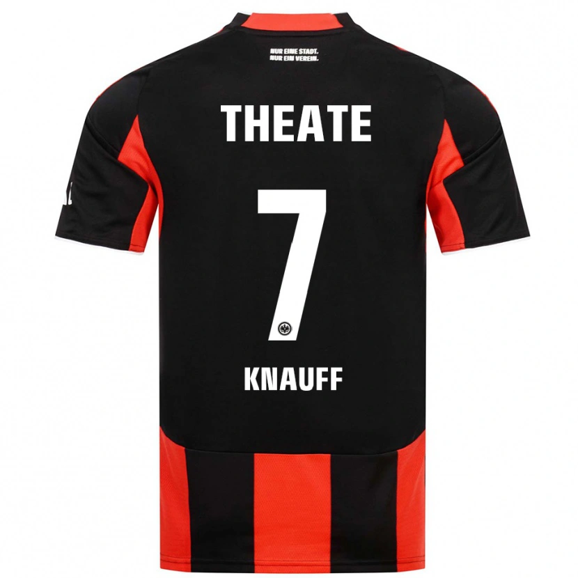 Danxen Enfant Maillot Ansgar Knauff #7 Noir Rouge Tenues Domicile 2025/26 T-Shirt