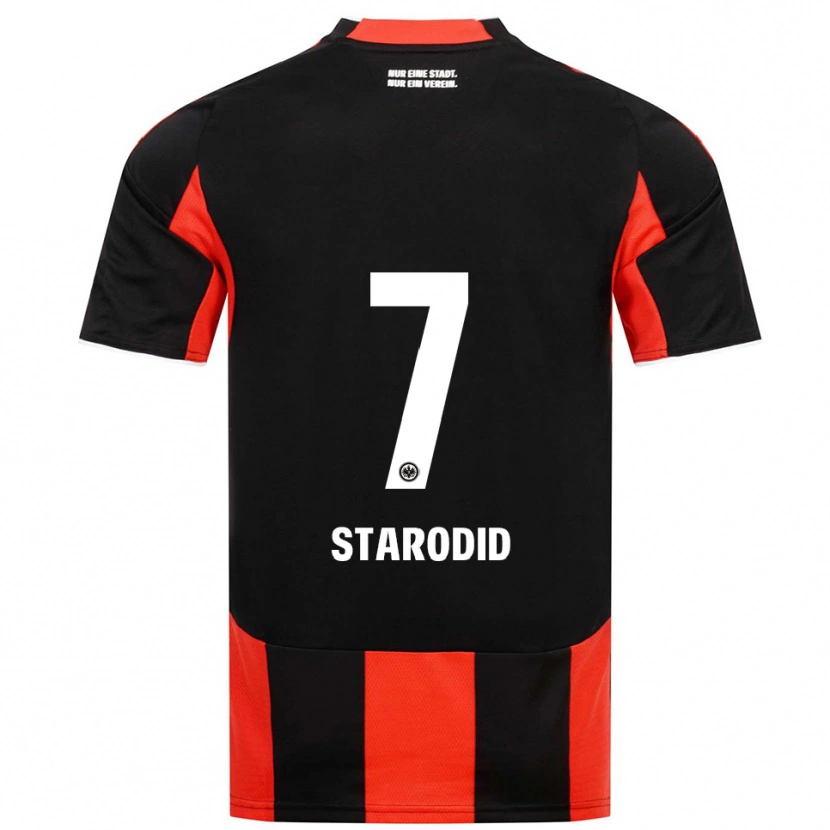 Danxen Enfant Maillot Daniel Starodid #7 Noir Rouge Tenues Domicile 2025/26 T-Shirt