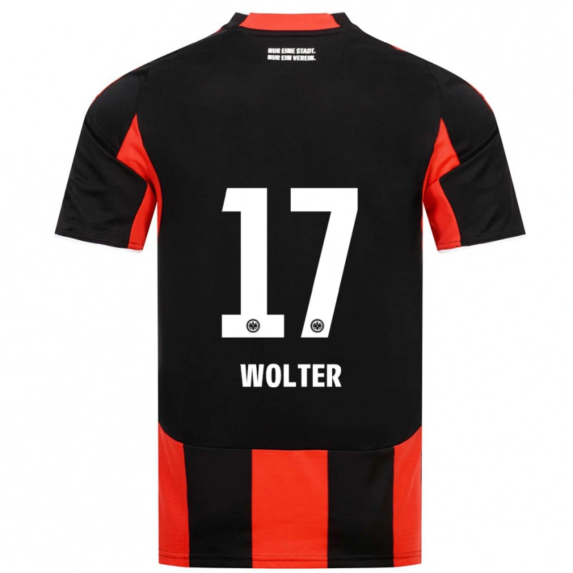 Danxen Enfant Maillot Pia-Sophie Wolter #17 Noir Rouge Tenues Domicile 2025/26 T-Shirt