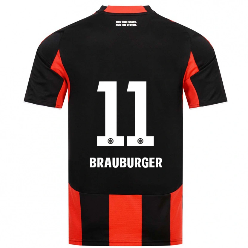 Danxen Enfant Maillot Maximilian Brauburger #11 Noir Rouge Tenues Domicile 2025/26 T-Shirt