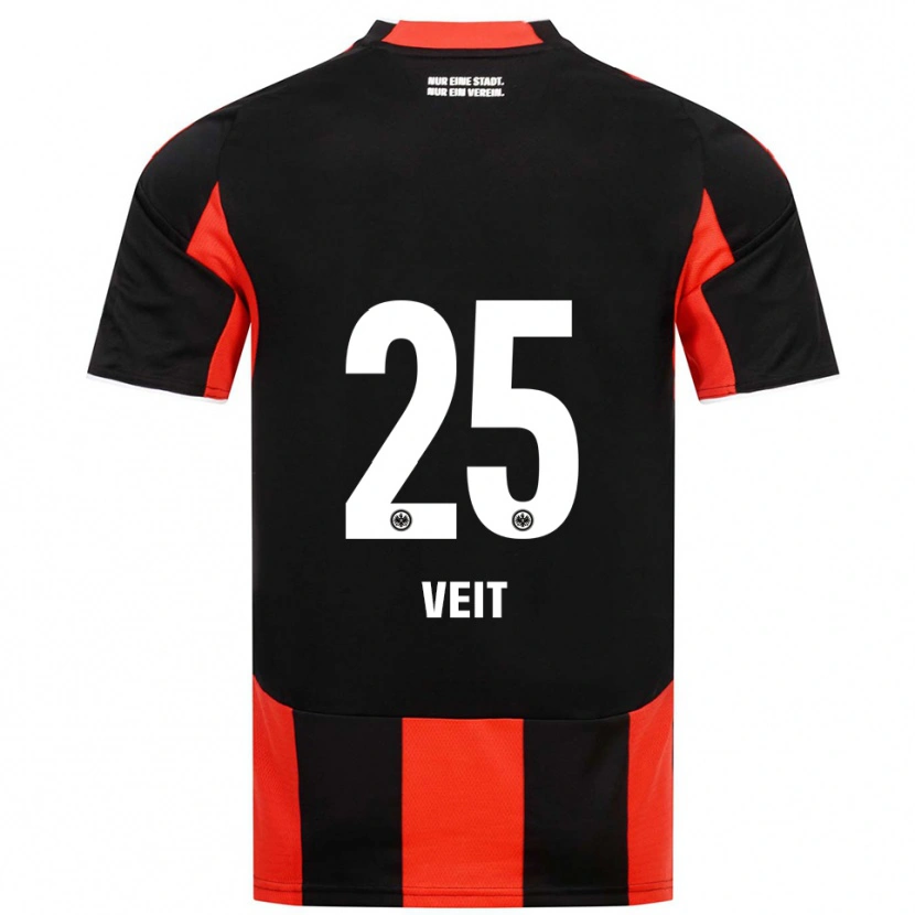 Danxen Enfant Maillot Jella Veit #25 Noir Rouge Tenues Domicile 2025/26 T-Shirt