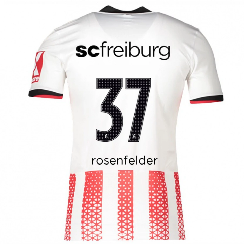 Danxen Enfant Maillot Max Rosenfelder #37 Blanc Rouge Tenues Domicile 2025/26 T-Shirt