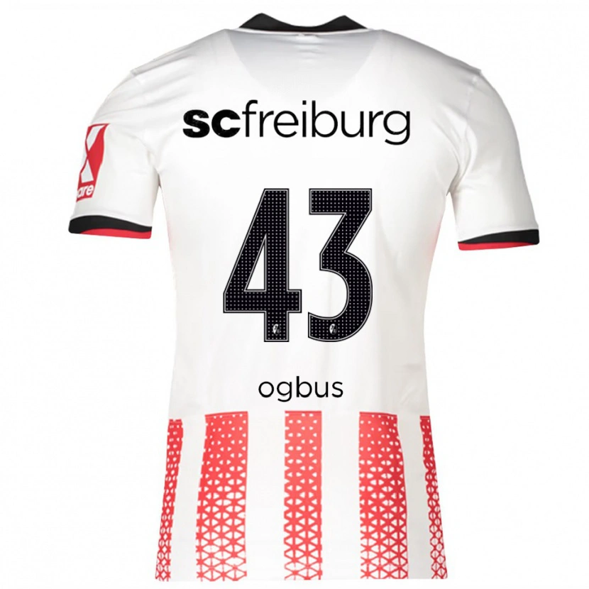 Danxen Enfant Maillot Bruno Ogbus #43 Blanc Rouge Tenues Domicile 2025/26 T-Shirt