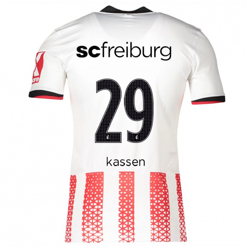 Danxen Enfant Maillot Julia Kassen #29 Blanc Rouge Tenues Domicile 2025/26 T-Shirt