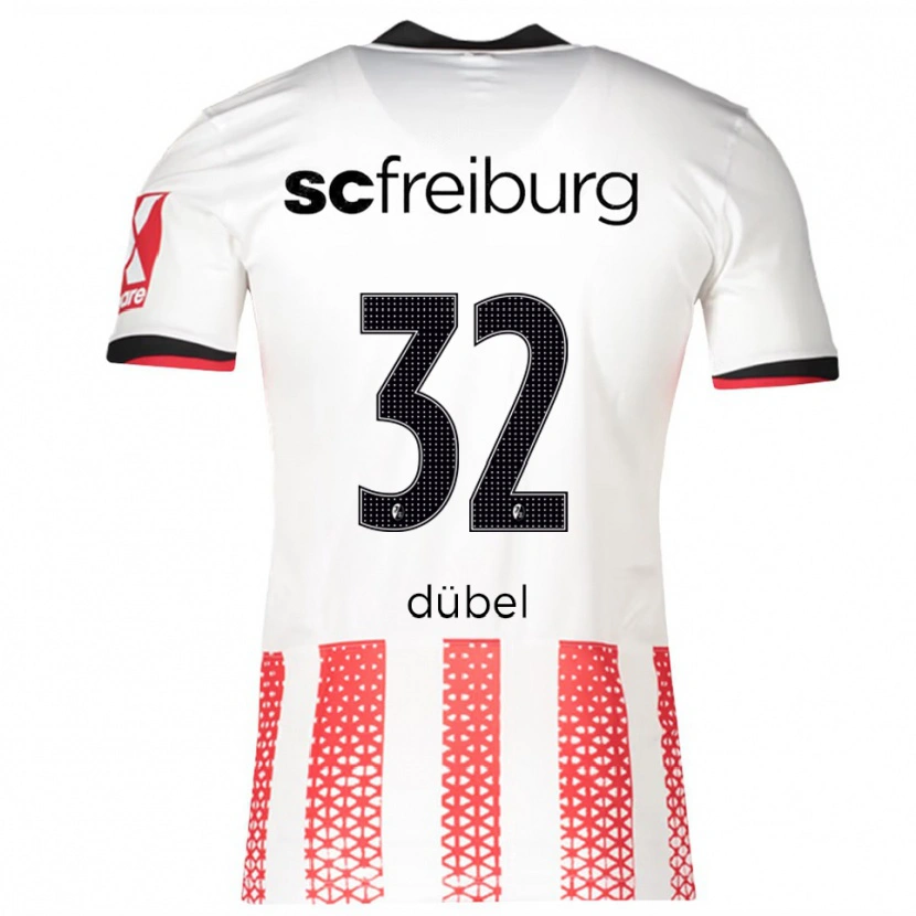 Danxen Enfant Maillot Sarah-Lisa Dübel #32 Blanc Rouge Tenues Domicile 2025/26 T-Shirt