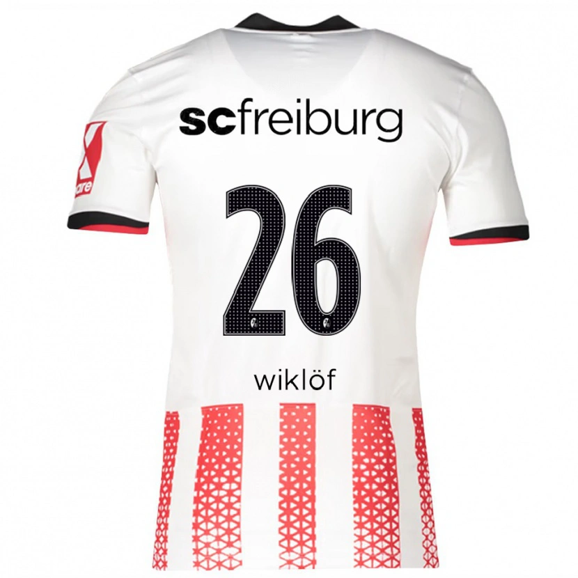 Danxen Enfant Maillot Oscar Wiklöf #26 Blanc Rouge Tenues Domicile 2025/26 T-Shirt