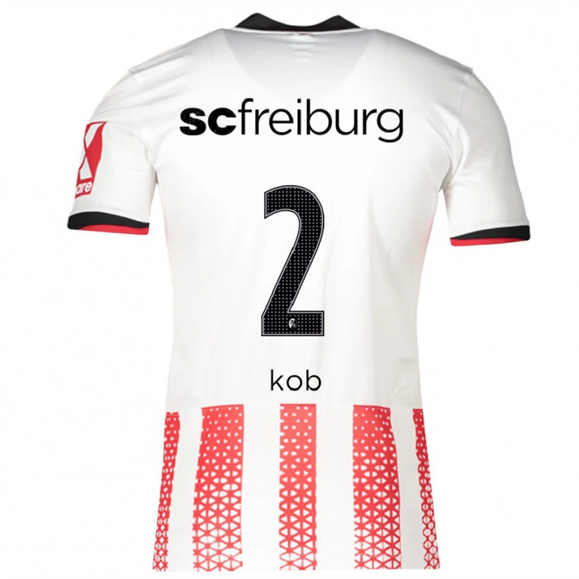 Danxen Enfant Maillot Leon Koß #2 Blanc Rouge Tenues Domicile 2025/26 T-Shirt