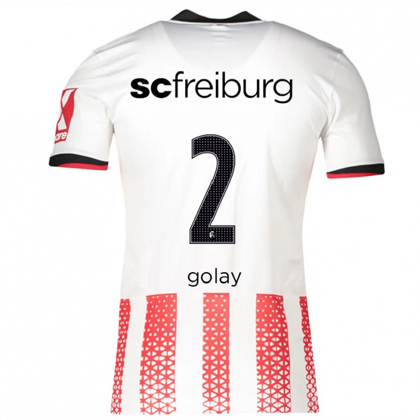 Danxen Enfant Maillot Jonas Golay #2 Blanc Rouge Tenues Domicile 2025/26 T-Shirt