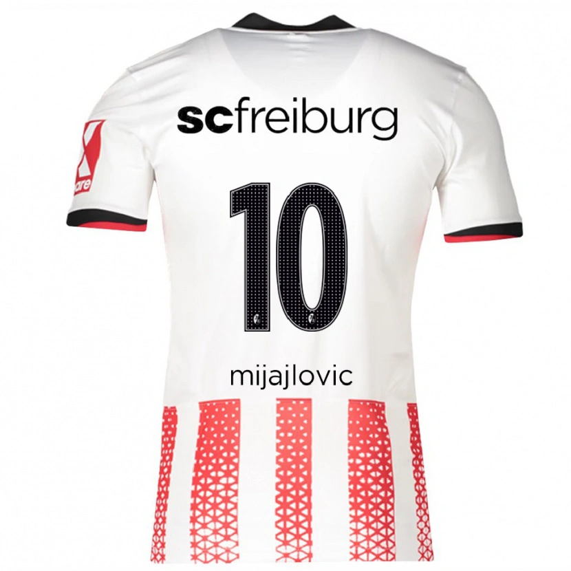Danxen Enfant Maillot Mladen Mijajlovic #10 Blanc Rouge Tenues Domicile 2025/26 T-Shirt