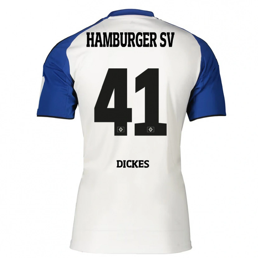 Danxen Enfant Maillot Fernando Dickes #41 Blanc Bleu Tenues Domicile 2025/26 T-Shirt