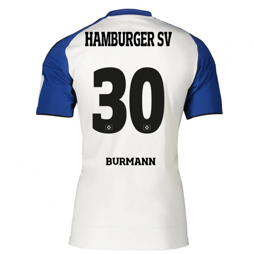 Danxen Enfant Maillot Tarah Burmann #30 Blanc Bleu Tenues Domicile 2025/26 T-Shirt