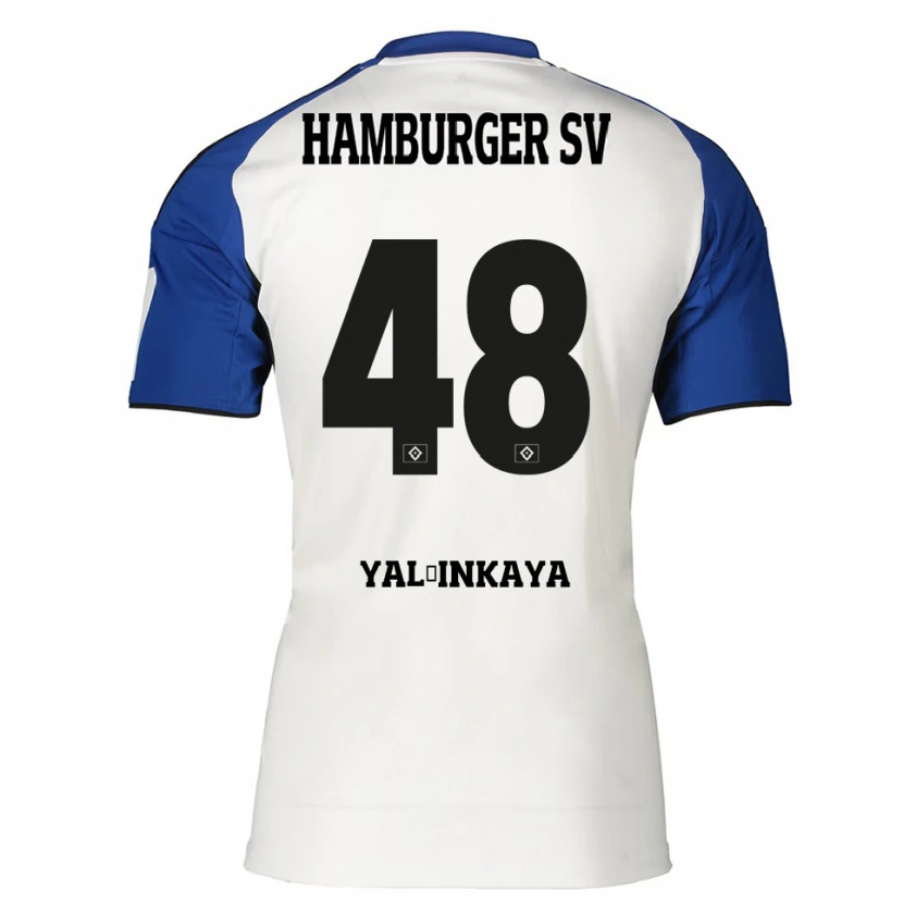 Danxen Enfant Maillot Bilal Yalcinkaya #48 Blanc Bleu Tenues Domicile 2025/26 T-Shirt