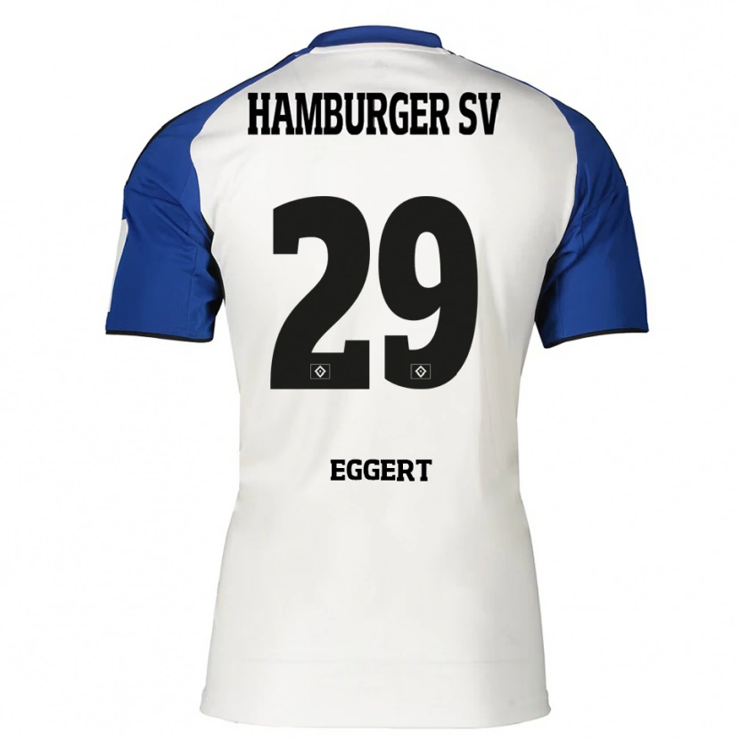 Danxen Enfant Maillot Leni Eggert #29 Blanc Bleu Tenues Domicile 2025/26 T-Shirt